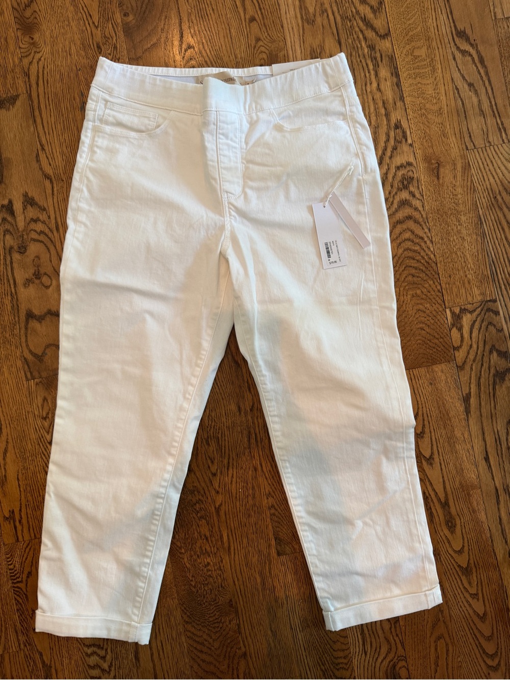 NWT Soft Surroundings White Pull-On Straight-Leg Jeans (medium:28/29)